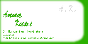 anna kupi business card